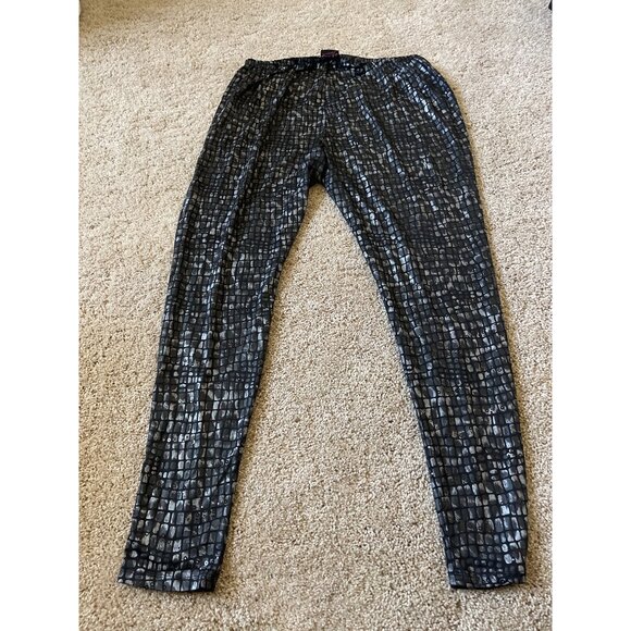 Torrid Leggings Size 1 Women's Black Shiny Sequin Animal Print Pull On Leggings - Picture 10 of 10